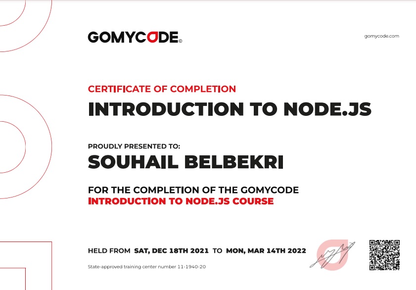 Node.js certificate